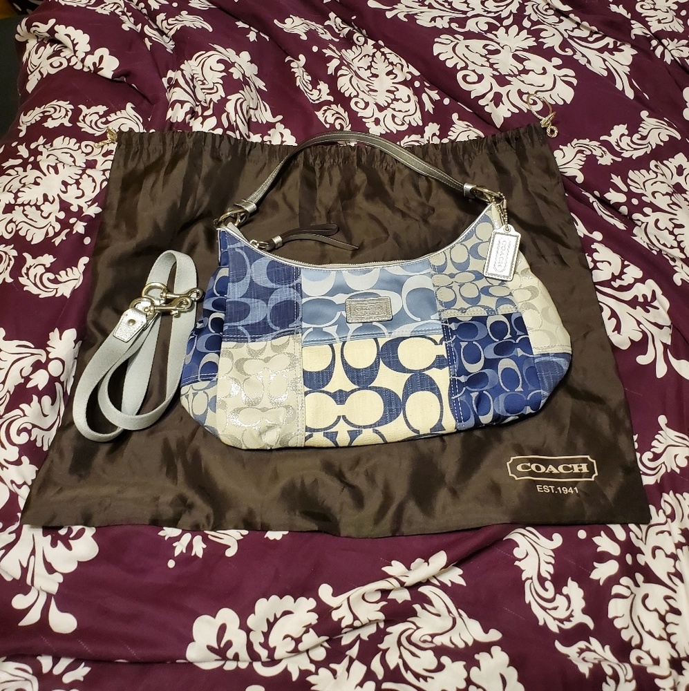 New Coach Multicolor Patchwork Shoulder Bag Purse